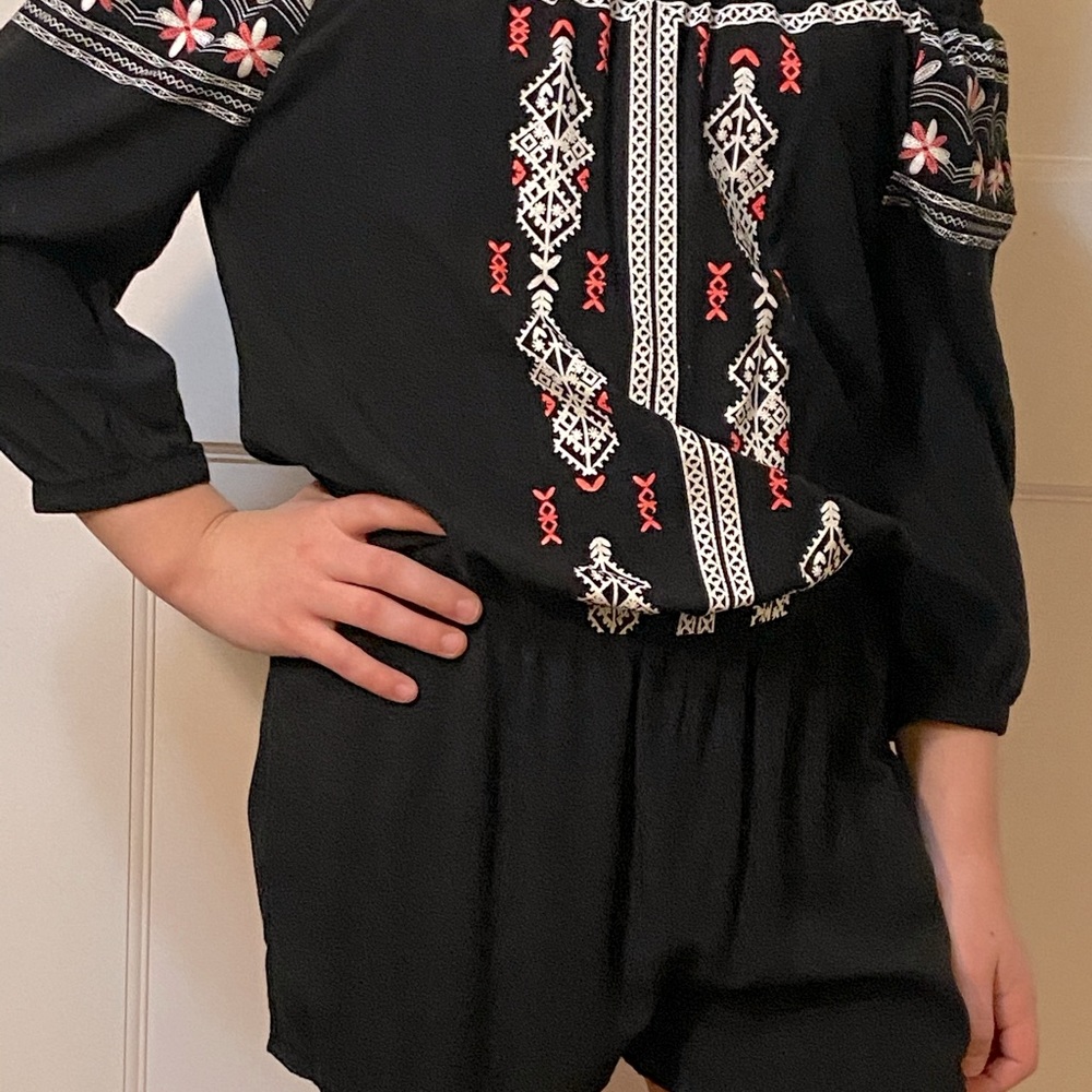 Black with Pop of color Romper